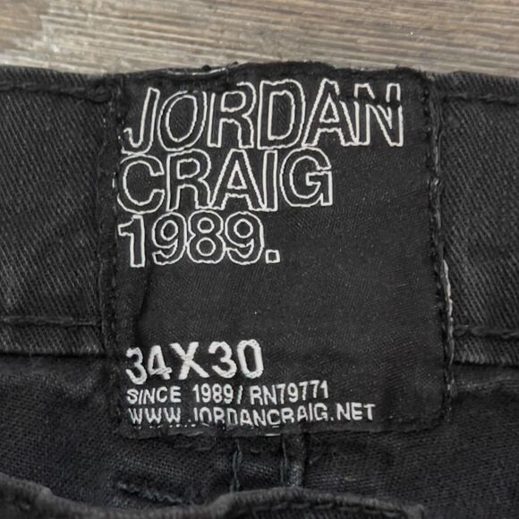 Jordan Craig Jeans Black Aged Washed Out Denim Cotton Pants - Mens 34x30 - Picture 4 of 9